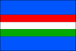 List tvoří pět vodorovných pruhů_ modrý, červený, bílý, zelený a modrý v poměru 2_1_1_1_2. Poměr šířky k délce listu je 2_3. Vlajka Borohrádek