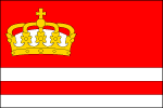 List tvoří čtyři vodorovné pruhy, střídavě červené a bílé, v poměru 5_1_1_1. V žerďové polovině horního červeného pruhu žlutá královská koruna s bílým vyložením. Poměr šířky k délce listu je 2_3. Vlajka Králova Lhota