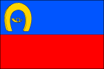 List praporu se skládá ze dvou vodorovných pruhů o shodné šířce (1_1) v barvě modré a červené. V modrém pruhu u žerdi je umístěn symbol zlaté podkovy a trubky, který je použit ve znaku. Poměr šířky k délce listu je 2_3. Vlajka Praha-Běchovice