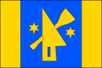 List tvoří tři svislé pruhy, žlutý, modrý a žlutý, v poměru 1_3_1. V modrém pruhu radlice hrotem k hornímu a ostřím k vlajícímu okraji, šikmo podložená kamenickým dlátem ostřím nahoru a provázená po stranách dvěma šesticípými hvězdami, vše žluté. Poměr šířky k délce listu je 2_3. Vlajka Razová
