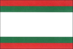 List tvoří pět vodorovných pruhů, červený, zelený, bílý, zelený a červený, v poměru 1 _ 1 _ 4 _ 1 _ 1. Poměr šířky k délce listu je 2 _ 3. Vlajka Strážný