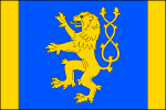List tvoří tři svislé pruhy, žlutý, modrý a žlutý, v poměru 1_7_1. V modrém pruhu žlutý dvouocasý lev. Poměr šířky k délce listu je 2_3. Vlajka Tišnov