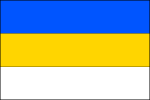 List tvoří tři vodorovné pruhy, modrý, žlutý a bílý. Poměr šířky k délce listu je 2_3. Vlajka Velešín
