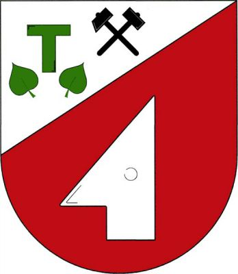 Ve stříbrno-červeně zvýšeně šikmo děleném štítě nahoře uprostřed černá hornická kladívka, vpravo antonínský kříž provázený dole dvěma vztyčenými odkloněnými lipovými listy, vše zelené, dole vztyčená, doleva obrácená stříbrná radlice. Znak Babice u Rosic