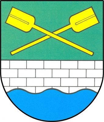 V zeleném štítě zkřížené zlaté lopaty - karbovačky nad stříbrnou kvádrovanou zdí vyrůstající z modré vlnité paty. Znak Bystřička
