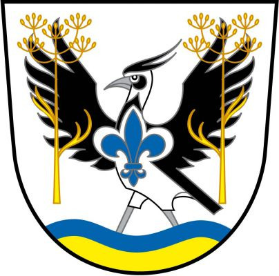 Ve stříbrném štítě z modro - zlatě vlnitě dělené vlnité paty vyrůstá rozkřídlená čejka přirozené barvy s modrou lilií na hrudi. Přes každé křídlo zlatý stonek fenyklu. Znak Čejkovice