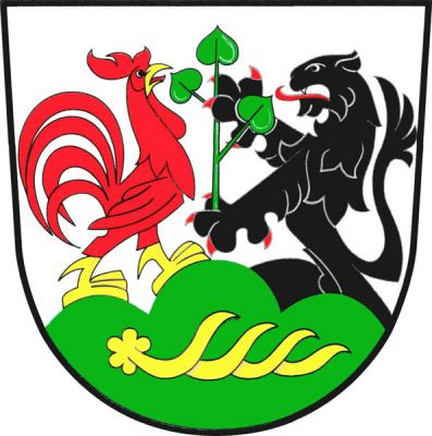 Ve stříbrném štítě na zeleném trojvrší se zlatým parohem položeným doleva stojí vpravo doleva obrácený červený kohout se zlatou zbrojí a vlevo vyrůstá černý lev s červenou zbrojí držící zelenou lipovou ratolest se třemi listy. Znak České Libchavy
