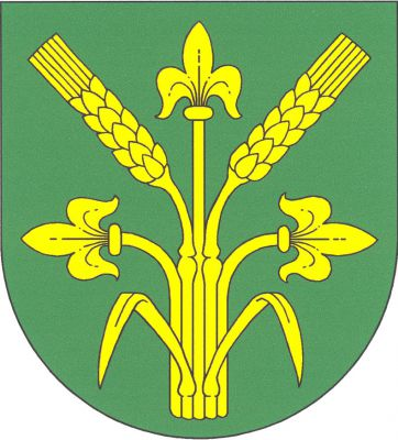 V zeleném štítě dva odkloněné obilné klasy, každý s jedním listem, střídavě mezi třemi, krajními odkloněnými liliemi na stoncích, vše zlaté. Znak Chotěšov
