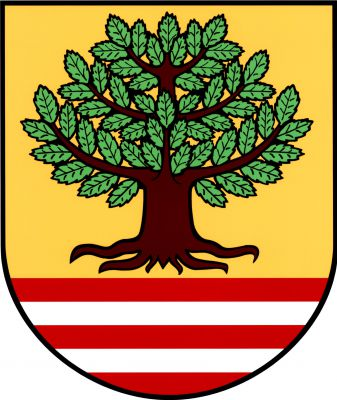 Ve zlato - červeně sníženě děleném štítě nahoře vykořeněný buk přirozené barvy, dole dvě stříbrná břevna. Znak Horní Bukovina