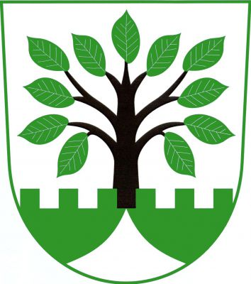 Ve stříbrném štítě jilm přirozené barvy vyrůstající ze zelené cimbuřové paty se stříbrným vydutým hrotem. Znak Jilem