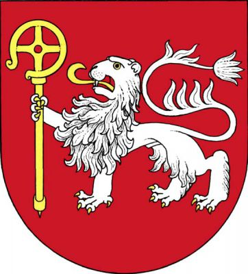 V červeném štítě stříbrný vykračující lev se zlatou zbrojí a jazykem, držící v pravé přední tlapě zlatou berlu závitem ven. Znak Klášter Hradiště nad Jizerou