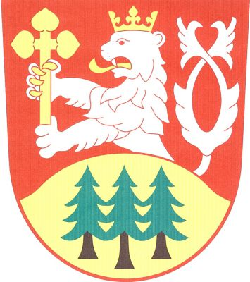 V červeném štítě vyrůstá ze zlatého návrší se třemi smrky přirozené barvy stříbrný dvouocasý korunovaný lev se zlatou zbrojí a jazykem, držící zlatý latinský kříž s lipovitě zakončenými horními rameny. Znak Kocbeře