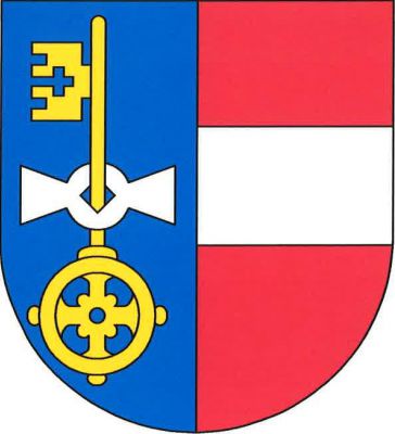 Modro-červeně polcený štít. Vpravo vztyčený zlatý klíč provlečený položenou stříbrnou kypřicí, vlevo stříbrné břevno. Znak Kočov