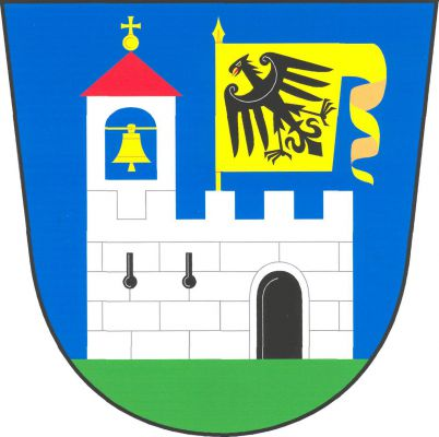 V modrém štítě na zeleném trávníku volná kvádrovaná stříbrná hradba, vlevo s branou, vpravo s dvěma klíčovými střílnami, vše černé. Vpravo z hradby vyniká stříbrná věž s červenou stanovou střechou, zakončenou makovicí s křížkem, obojí zlaté, a modrým obloukovým oknem se zavěšeným zlatým zvonem. Uprostřed z hradby vyniká na ratišti s hrotem praporec s ocasem, obojí zlaté, v něm kosmá černá orlice s červeným jazykem a stříbrným perizoniem. Znak Libišany