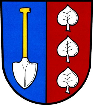 V modro-červeně polceném štítě vpravo stříbrný rýč na zlaté násadě, vlevo pod sebou tři vztyčené stříbrné lipové listy. Znak Libníkovice