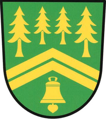 V zeleném štítě uprostřed dvě zúžené krokve, nad nimi čtyři smrky, krajní větší, dole zvon se srdcem zakončeným lipovým listem, vše zlaté. Znak Maršov u Úpice