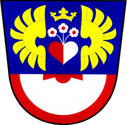 V modro-červeně sníženě děleném štítě nahoře červeno-stříbrně polcené srdce kvetoucí třemi stříbrnými květy s červenými středy a převýšené zlatou korunou, provázené přivrácenými zlatými křídly, dole vyniká polovina stříbrného mlýnského kamene s položenou červenou kypřicí. Znak Milíčovice