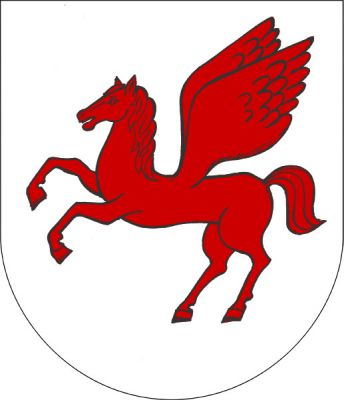 Ve stříbrném štítě červený pegas. Znak Mrákotín