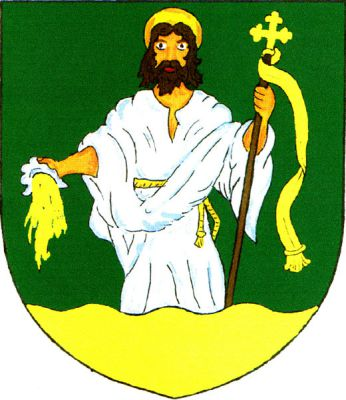 V zeleném štítě vyrůstá ze zlaté vlnité paty od kolen sv. Jan Křtitel v bílé říze přepásané zlatým provazem, pravou rukou vylévá ze stříbrné misky zlatou vodu, v levici drží dřevěnou hůl přirozené barvy, zakončenou jetelovým křížem a vlající stuhou, obojí zlaté. Znak Němčice