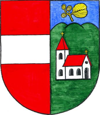 Polcený štít, v pravém červeném poli stříbrné břevno, v levém modrém poli na zeleném trávníku stříbrný kostel s věží vpravo se dvěma černými okny a červenou stanovou střechou se zlatým křížkem. Loď má dvě černá okna a vchod, červenou střechu a zlatý křížek nad průčelím. Nahoře zlatá olšová větévka. Znak Olešnice v Orlických horách