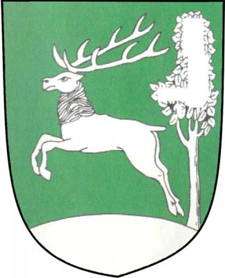 V zeleném štítě na návrší jelen ve skoku vlevo vyrůstající lípa, vše stříbrné. Znak Omice