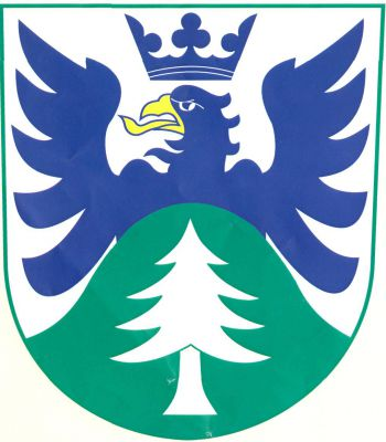 Ve stříbrném štítě vyrůstá ze zelené hory se stříbrnou jedlí modrá orlice se zlatou zbrojí a jazykem převýšená modrou korunou. Znak Orlické Záhoří