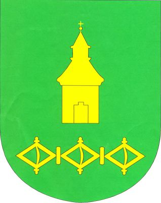 V zeleném štítě čelně postavená kaple s věží zakončenou křížkem, pod ní tři spojené kosočtvercové přezky, vše zlaté. Znak Oselce