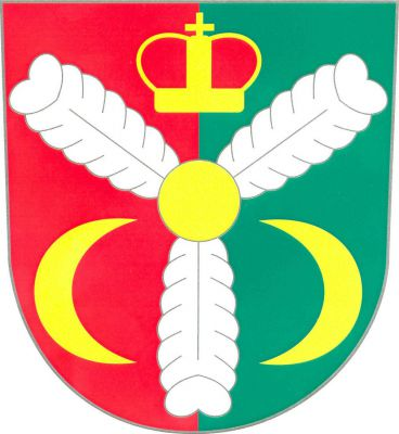 V červeno-zeleně polceném štítě zlatá koule postrkaná třemi (2, 1) stříbrnými pštrosími pery, nahoře knížecí čepice ozdobená křížkem, dole dva přivrácené zlaté půlměsíce. Znak Petrovice