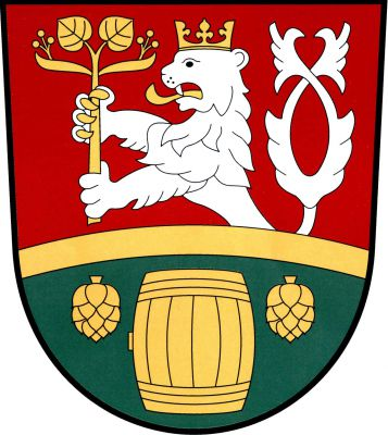 Červeno-zeleně sníženým zlatým zúženým obloukovým břevnem dělený štít. Nahoře vyrůstající korunovaný stříbrný dvouocasý lev se zlatou zbrojí a jazykem držící zlatou lipovou větev, nahoře se dvěma listy s plodenstvím. Dole postavený pivní sud provázený dvěma svěšenými chmelovými šišticemi, vše zlaté. Znak Pivkovice
