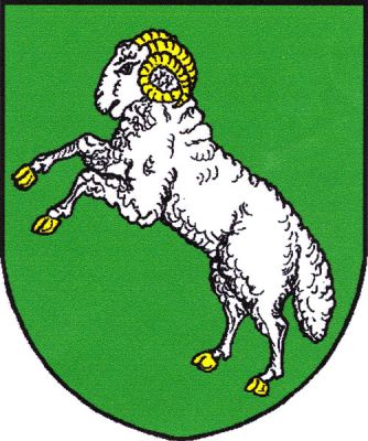 V zeleném štítě ve skoku stříbrný beran se zlatou zbrojí. Znak Počítky