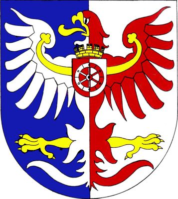 V modro-stříbrně polceném štítě je stříbrno-červeně polcená orlice se zlatou zbrojí a zlatým perizoniem. Na prsou nese orlice červeno-stříbrně polcený, zlatou hradební korunou korunovaný štítek, v němž se vidí kolo střídavých barev o šesti špicích a šesti loukotích. Znak Praha-Kolovraty