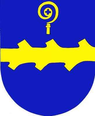 V modrém štítě ostrvové břevno, nad ním hlavice berly závitem doprava, obojí zlaté. Znak Provodov-Šonov