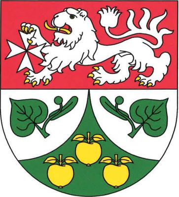 Červeno-stříbrně dělený štít. Nahoře kráčející stříbrný lev se zlatou zbrojí, držící shora pravou přední tlapou stříbrný maltézský kříž. Dole zelený vydutý hrot se třemi (1, 2) zlatými jablky, každé se dvěma listy na stopce provázený dvěma odkloněnými zelenými lipovými listy s plodenstvími k sobě. Znak Světlá pod Ještědem