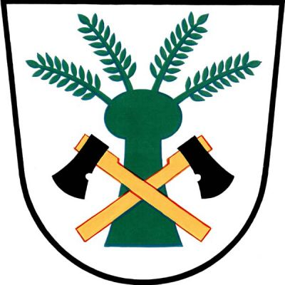 Ve stříbrném štítě ve středním poli zelená vrba, přes kmen zkříženy černé sekery na zlatých topůrkách. Znak Vrbka