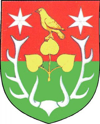 V červeno-zeleně děleném štítě jelení paroží převýšené dvěma hvězdami, obojí stříbrné, uprostřed lipový trojlist, na kterém sedí pták, obojí zlaté. Znak Vrchoslavice