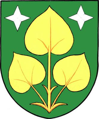 V zeleném štítě tři odkloněné, dole spojené zlaté lipové listy, provázené nahoře dvěma stříbrnými čtyřhrotými hvězdami. Znak Výprachtice