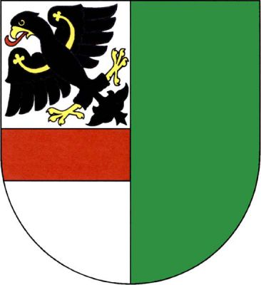 Ve stříbrno-zeleně polceném štítě vpravo nad sníženým červeným břevnem kosmá černá orlice se zlatou zbrojí a červeným jazykem a zlatým, jetelovitě zakončeným perizoniem. Znak Vysoká Pec