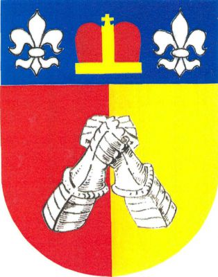 Červeno - zlatě polcený štít s modrou hlavou, v ní knížecí čepice ozdobená křížkem mezi dvěma stříbrnými liliemi. Ve štítě dvě vztyčené pěstmi spojené stříbrné obrněné paže. Znak Zdětín