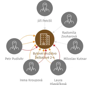 Vizualizace vztahů osob a společností - Bytové družstvo Šejbalové 2-4