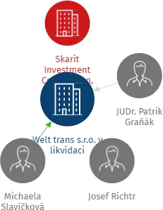 Welt trans s.r.o. v likvidaci, IČO: 01740989: vizualizace vztahů osob a společností