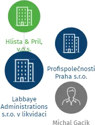 Labbaye Administrations s.r.o. v likvidaci, IČO: 02229064: vizualizace vztahů osob a společností