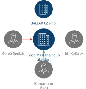 Food Master s.r.o., v likvidaci, IČO: 02433176: vizualizace vztahů osob a společností
