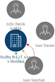Služby M.L.I.T. s.r.o., IČO: 02450836: vizualizace vztahů osob a společností
