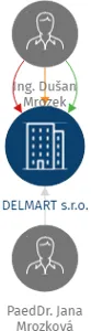 DELMART s.r.o., IČO: 02656604: vizualizace vztahů osob a společností