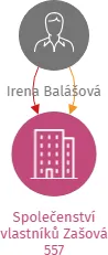 Společenství vlastníků Zašová 557, IČO: 02724774: vizualizace vztahů osob a společností
