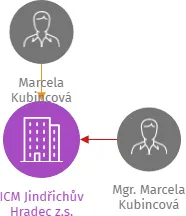 ICM Jindřichův Hradec z.s., IČO: 02866072: vizualizace vztahů osob a společností
