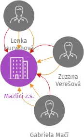 Mazlíci z.s., IČO: 03033988: vizualizace vztahů osob a společností