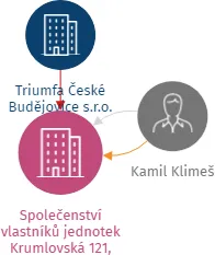 Společenství vlastníků jednotek Krumlovská 121, Prachatice, IČO: 03109364: vizualizace vztahů osob a společností