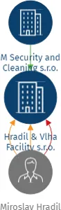 Hradil & Vlha Facility s.r.o., IČO: 03376451: vizualizace vztahů osob a společností