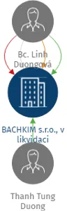 BACHKIM s.r.o., v likvidaci, IČO: 03486249: vizualizace vztahů osob a společností